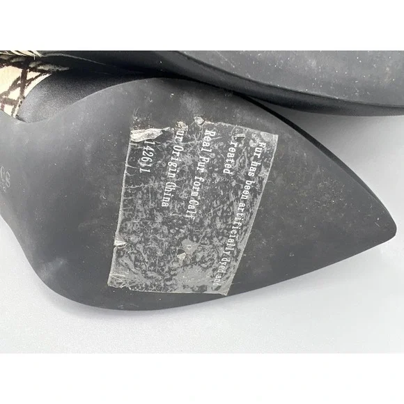 CharlesCharles David calf hair black/off white geometric print heels/pumps sz11 - Picture 8 of 10